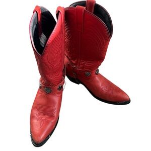 🌸Masterson Red Leather Cowboy Boots